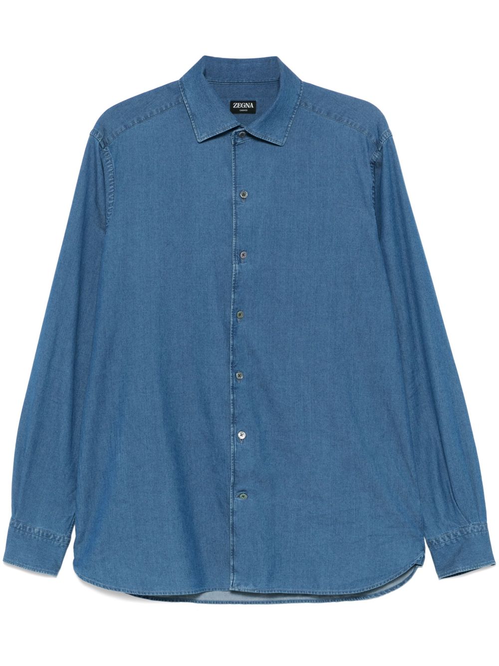 Zegna 钱布雷布衬衫 - 蓝色