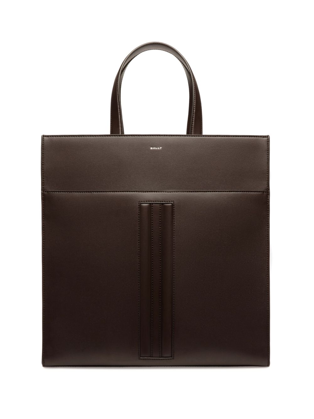 Bally logo印花皮质手提包 - 褐色