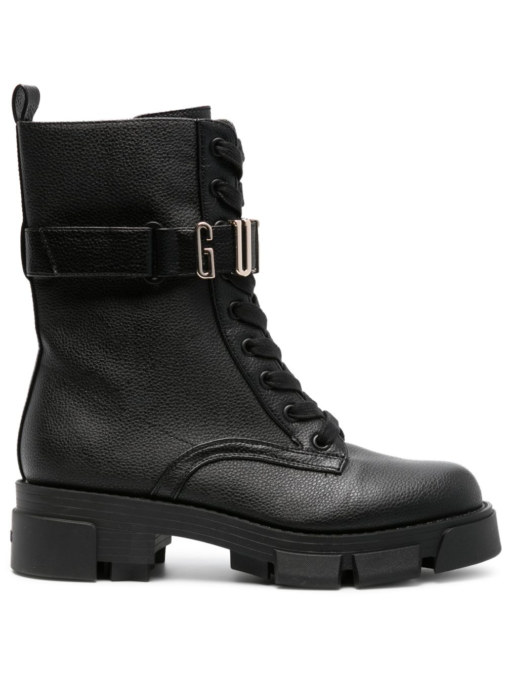 GUESS USA logo标牌高筒靴 - 黑色