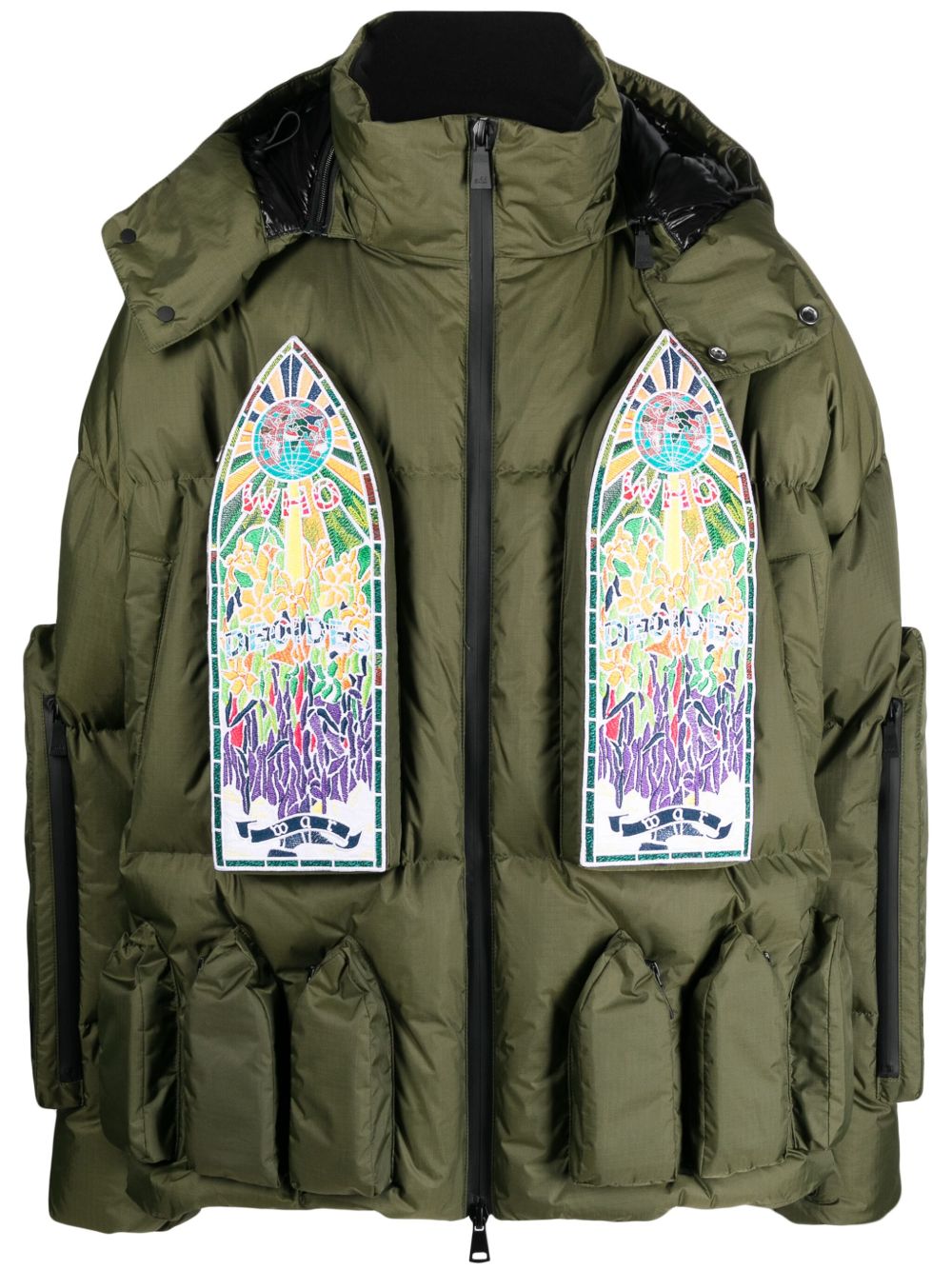 Who Decides War x Add Skiwear 可拆卸兜帽外套 - 绿色