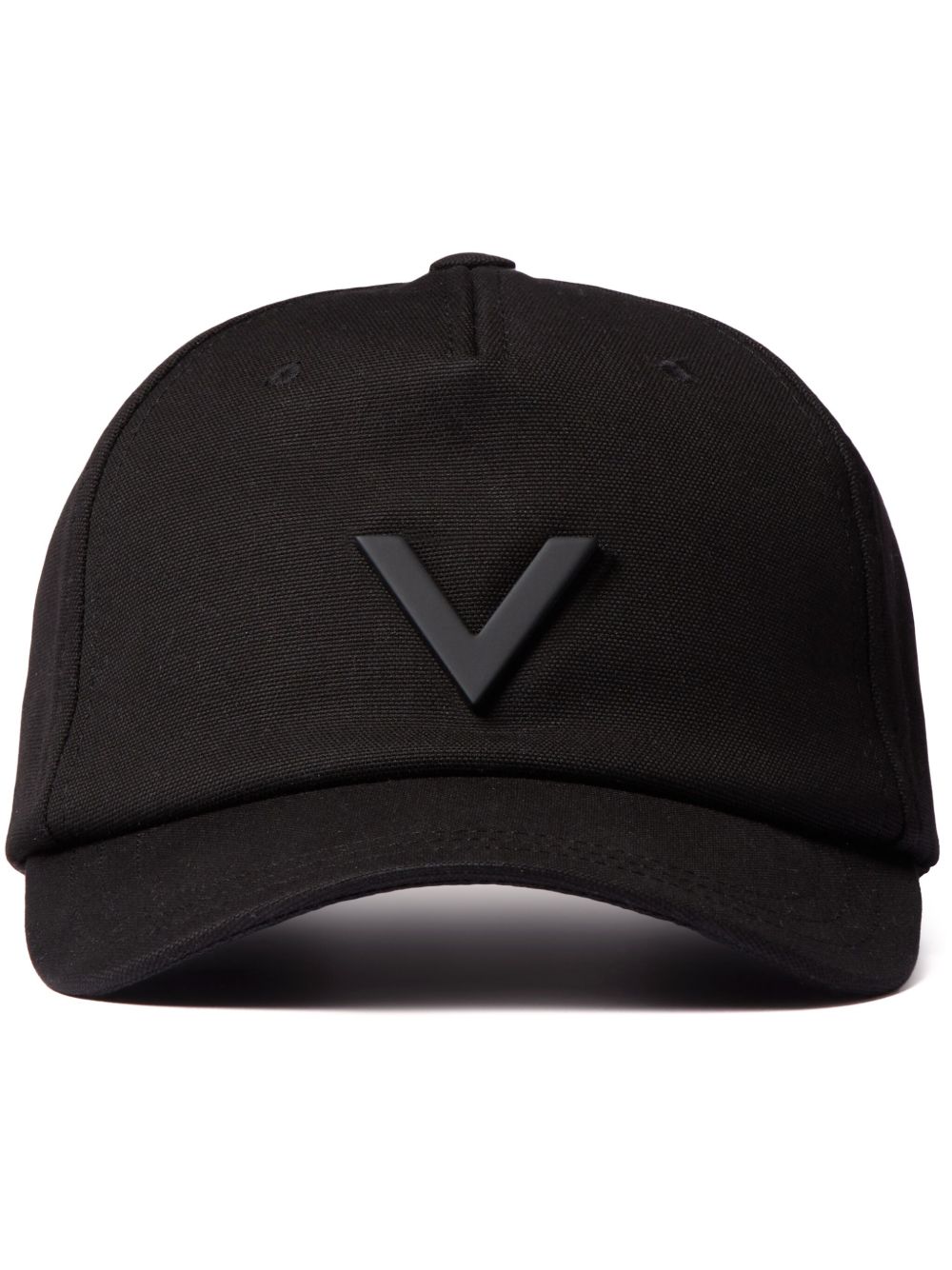 Valentino Garavani V-logo棉棒球帽 - 黑色