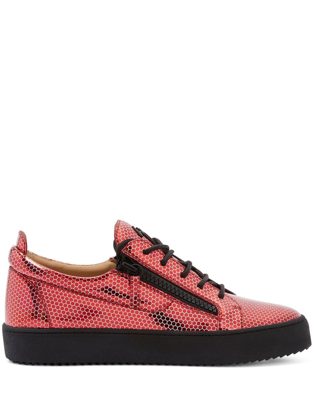 Giuseppe Zanotti Frankie 六角形印花运动鞋 - 红色