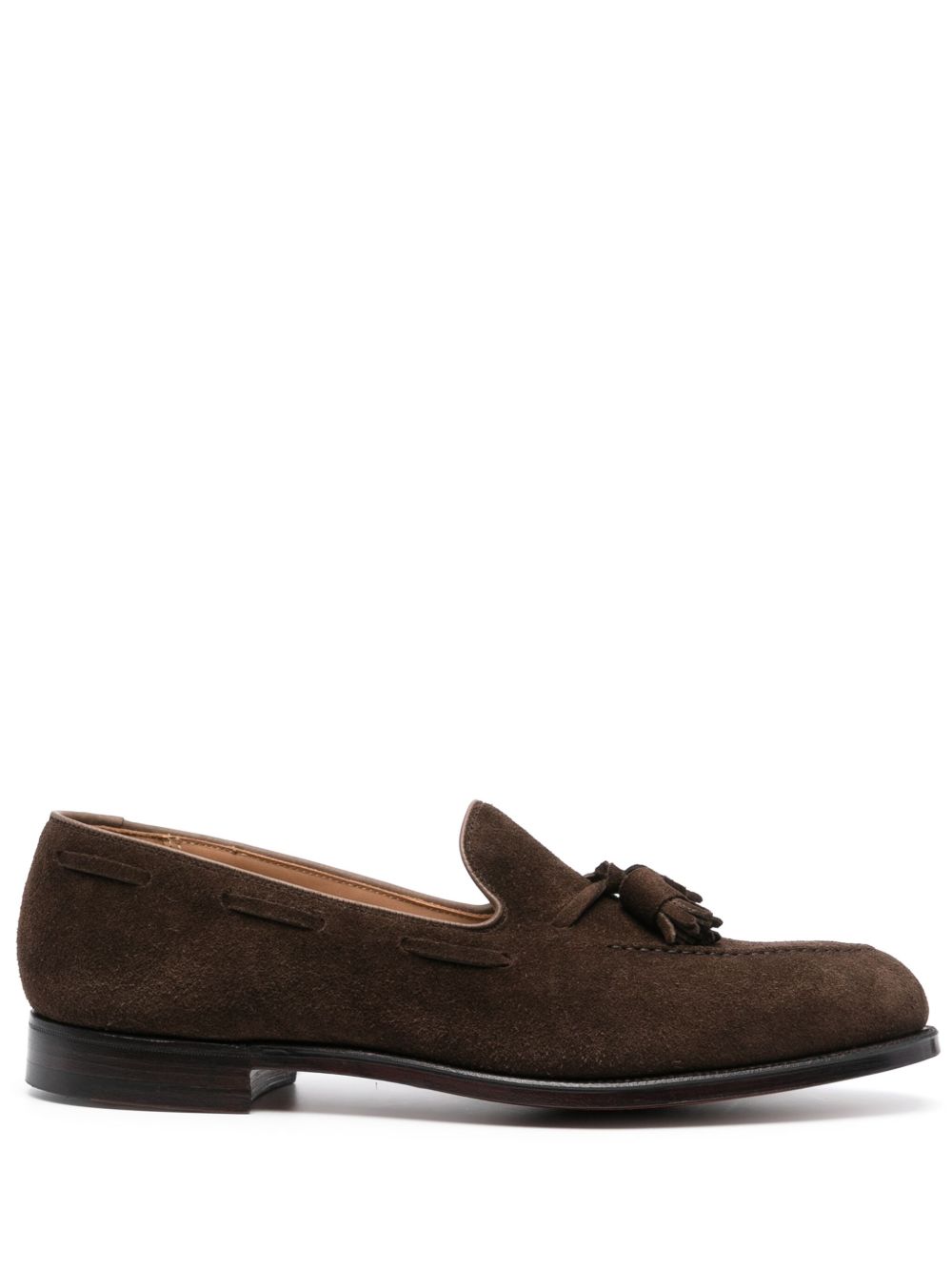 Crockett & Jones Cavendish 绒面皮低跟乐福鞋 - 褐色