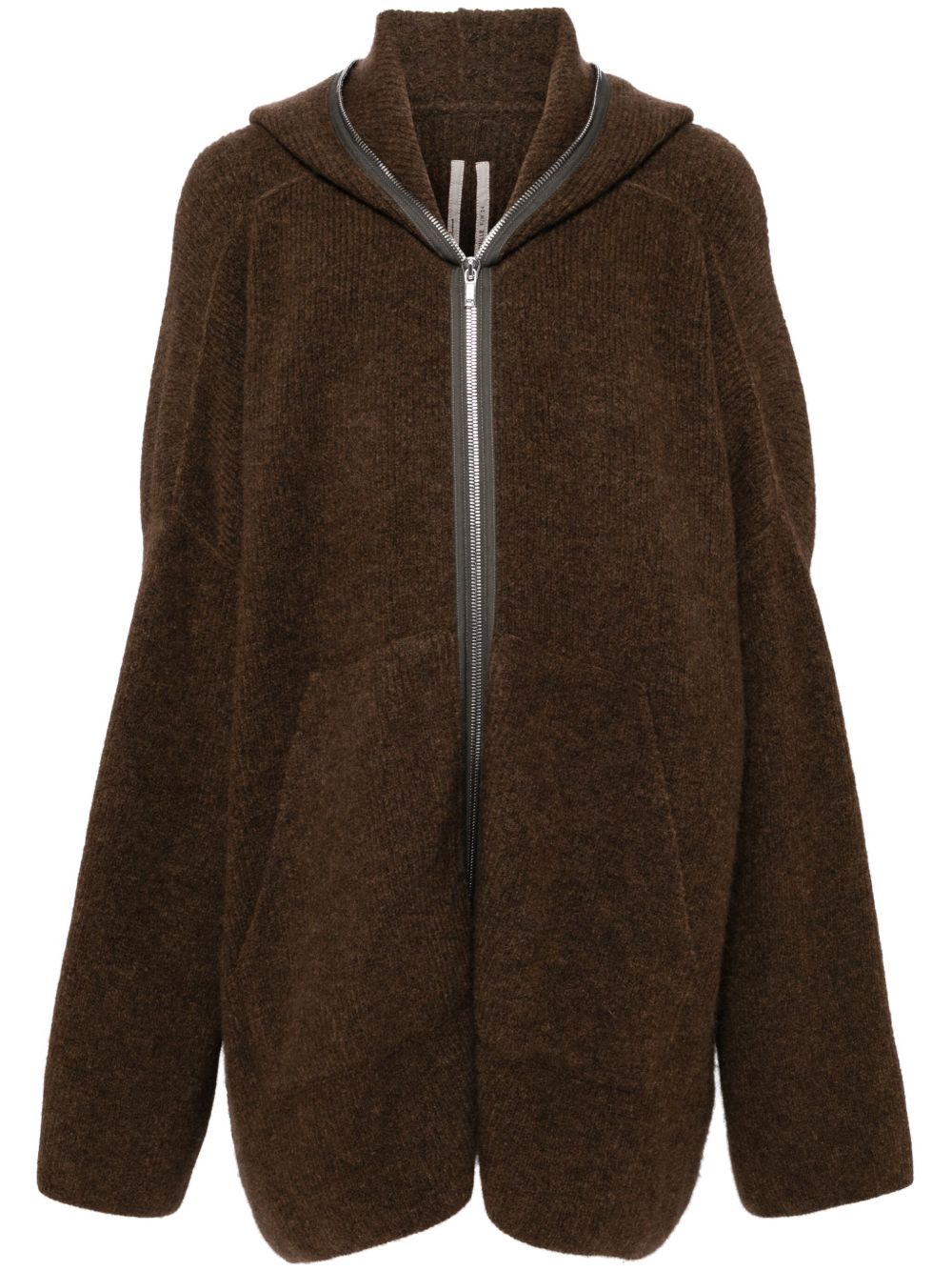 Rick Owens 拉链连帽毛衣 - 褐色