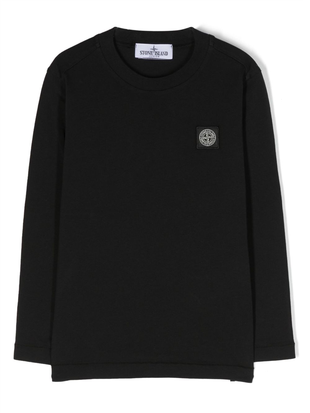 Stone Island Junior 罗盘贴花棉T恤 - 黑色