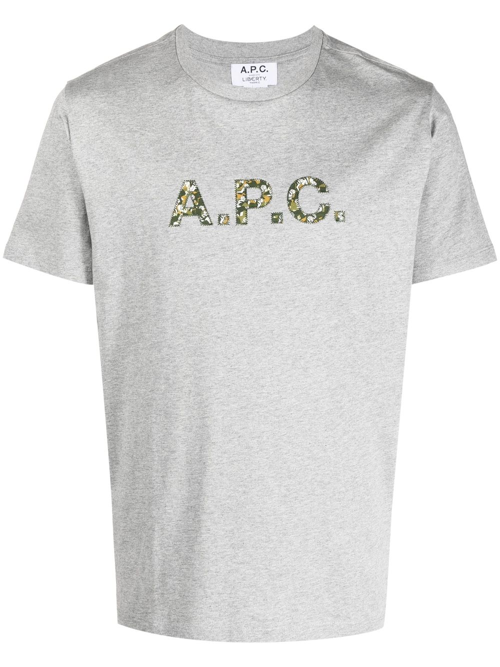 A.P.C. logo印花棉T恤 - 灰色