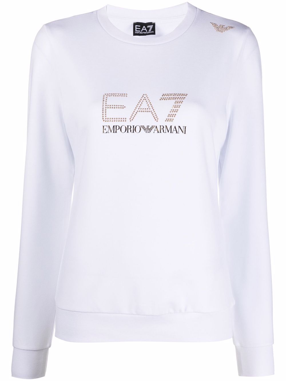 Ea7 Emporio Armani 铆钉细节长袖T恤 - 白色