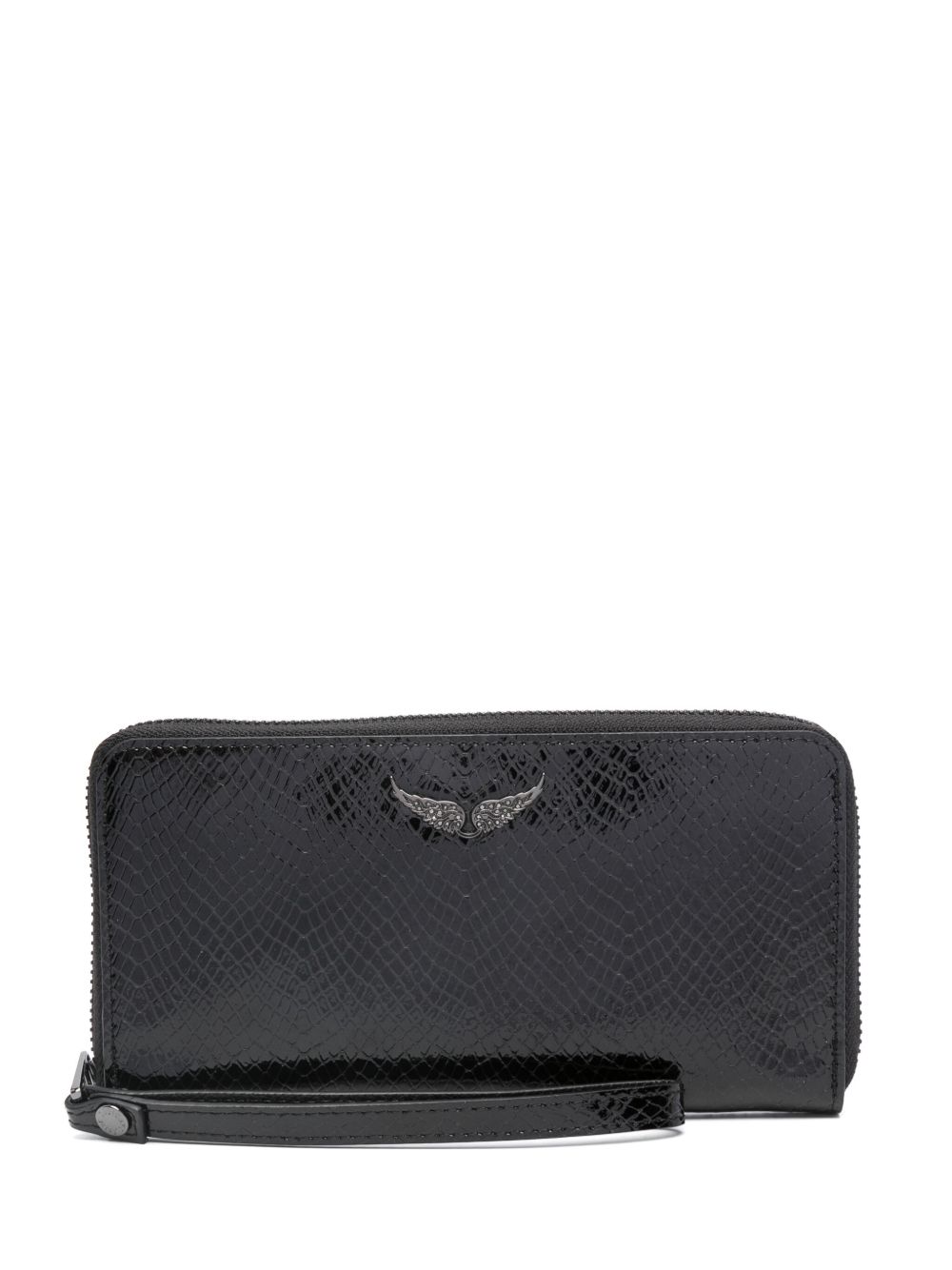 Zadig&Voltaire Compagnon 仿蟒蛇皮钱包 - 黑色