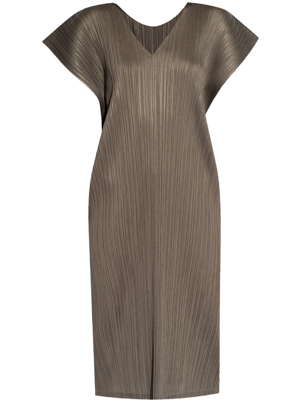 Pleats Please Issey Miyake March 细褶迷你连衣裙 - 绿色