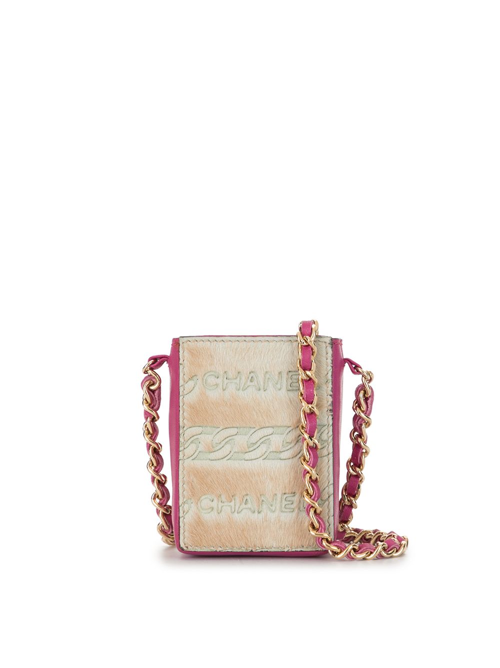 CHANEL Pre-Owned 搭链图案迷你包（2001年典藏款） - 粉色
