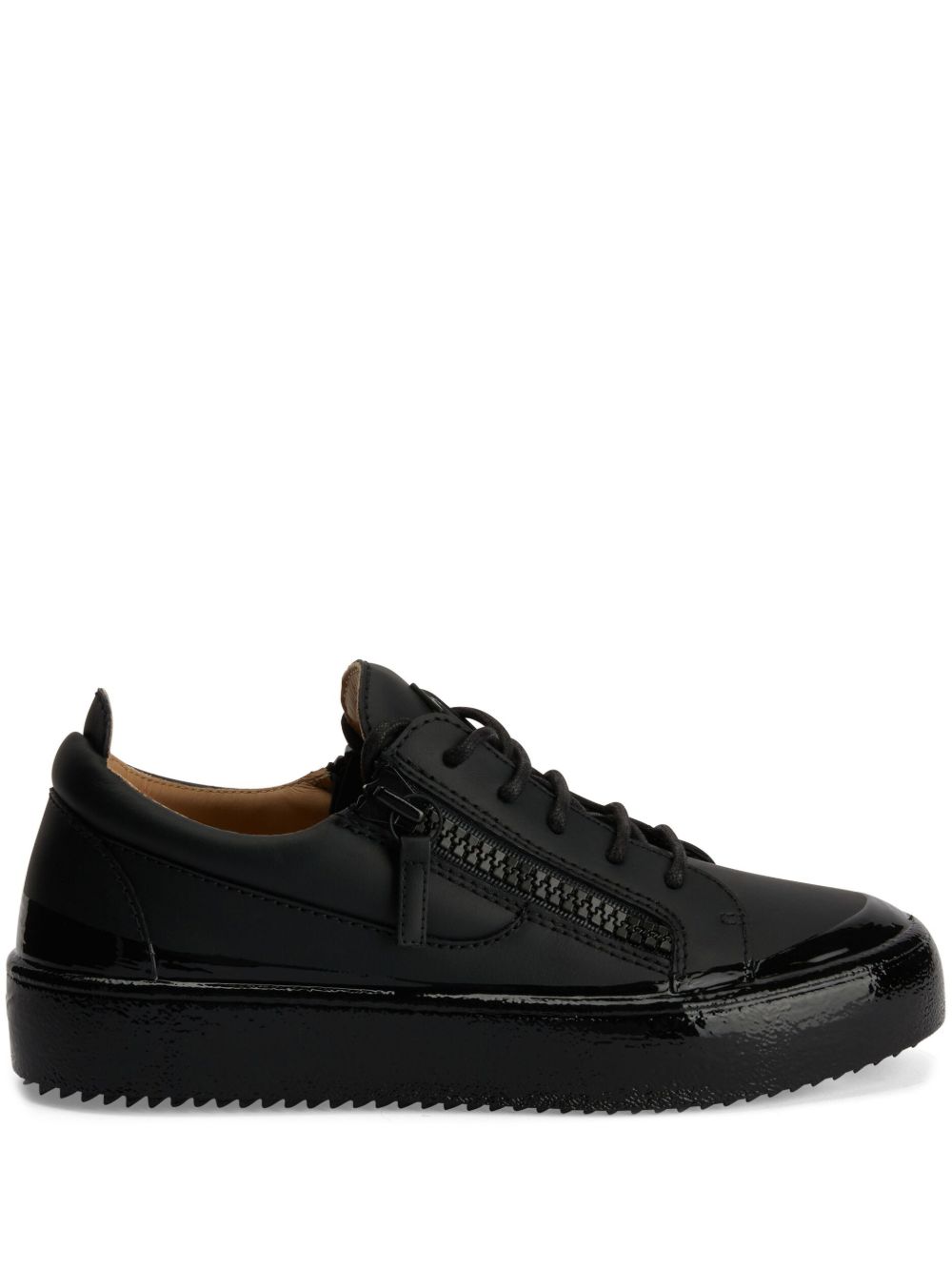 Giuseppe Zanotti Gail Match 皮质低帮运动鞋 - 黑色