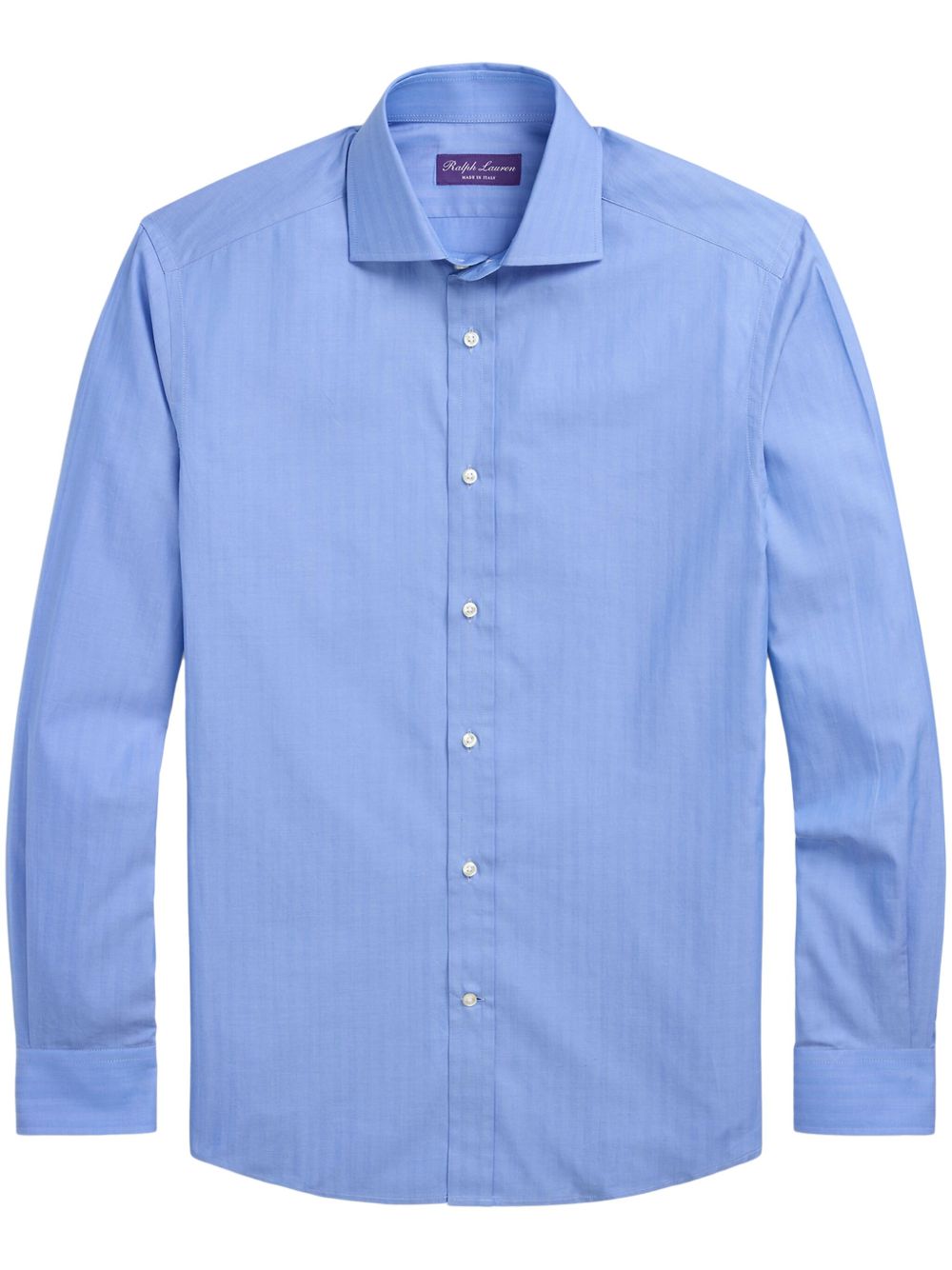 Ralph Lauren Purple Label 迷你人字斜纹针织衬衫 - 蓝色