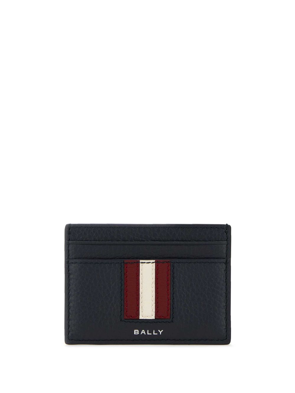 Bally logo印花皮质卡夹 - 蓝色