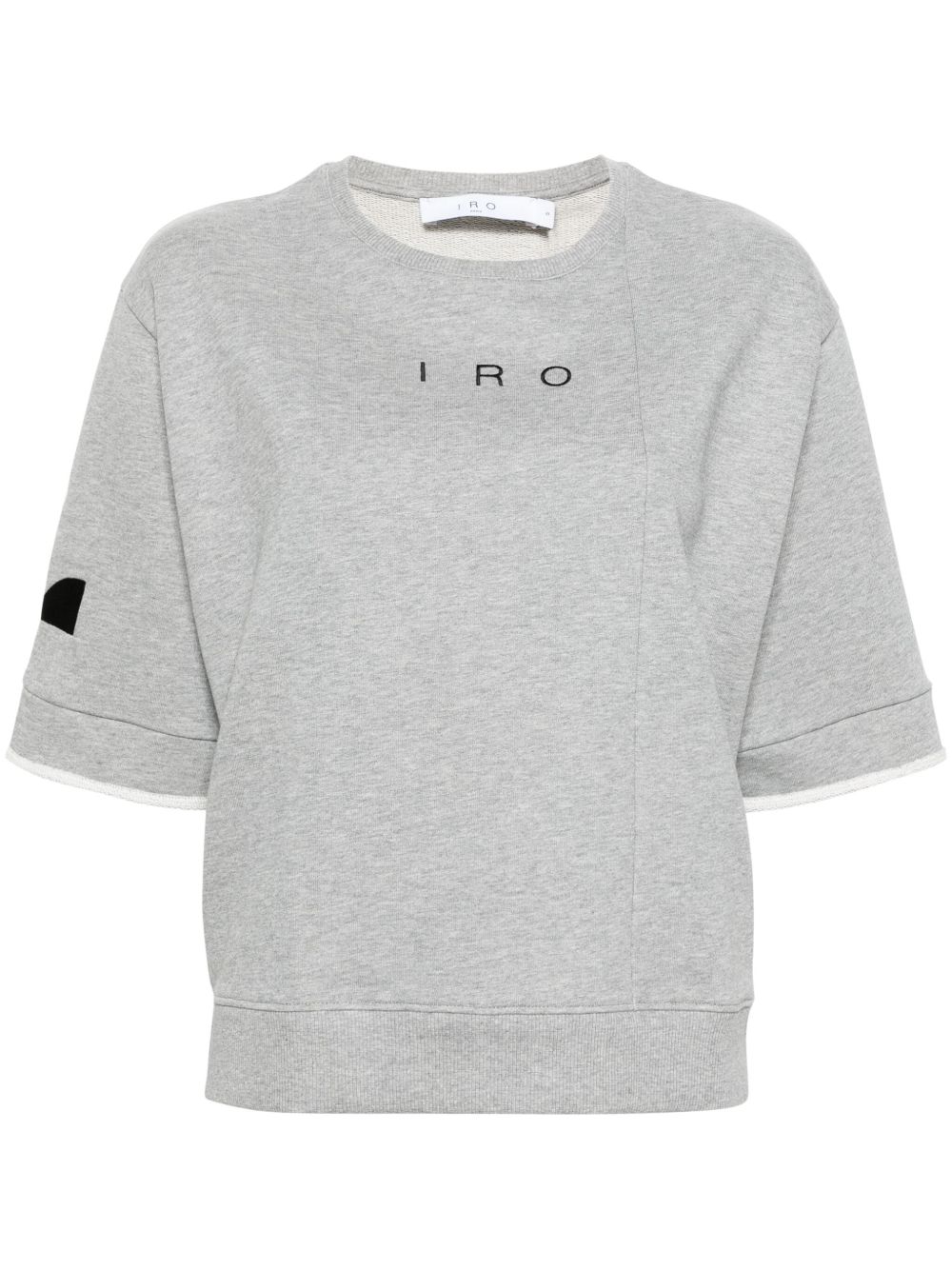 IRO logo刺绣短袖卫衣 - 灰色