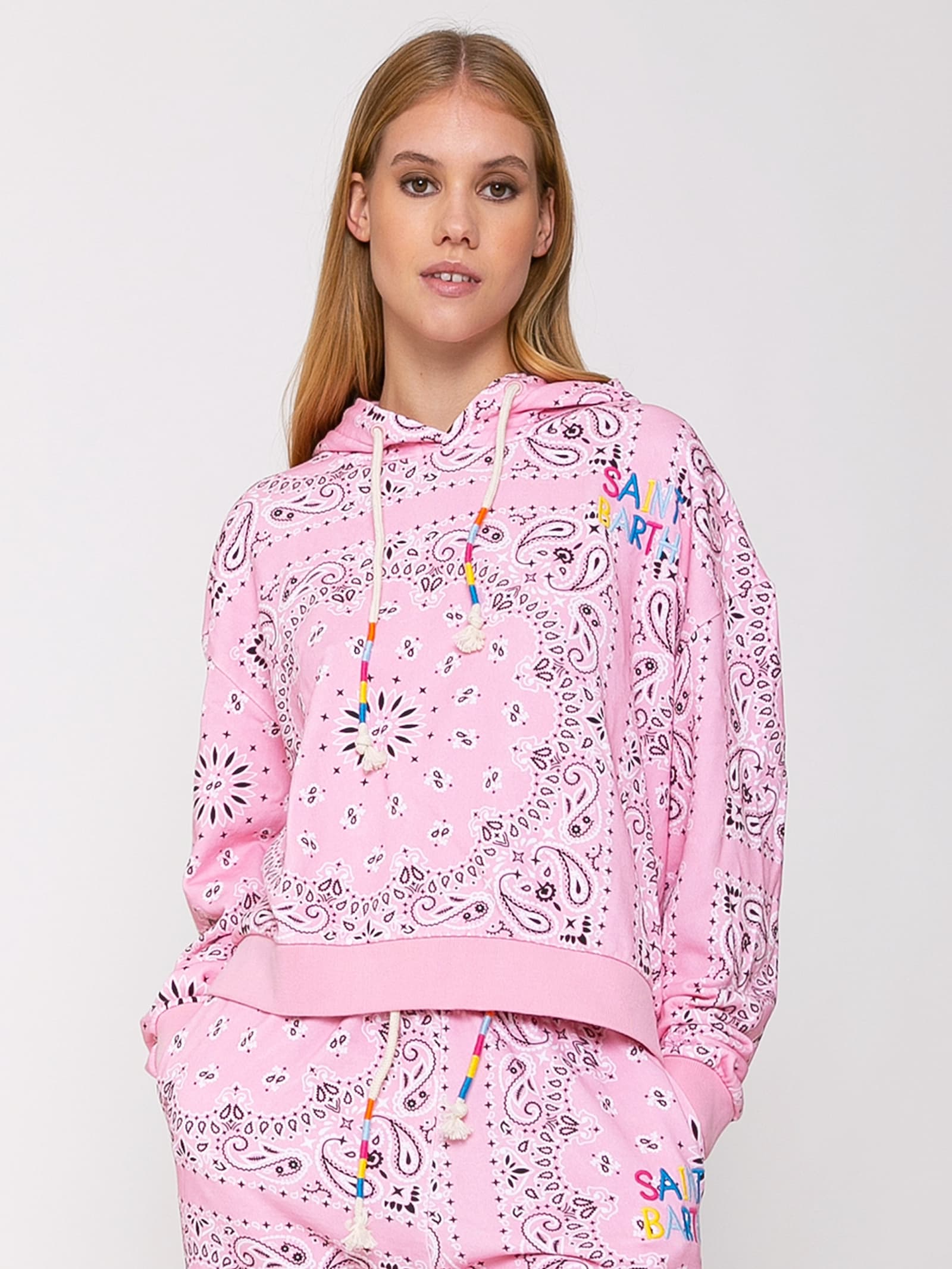 MC2 Saint Barth Cotton Bandanna Hoodie With Saint Barth Embroidery