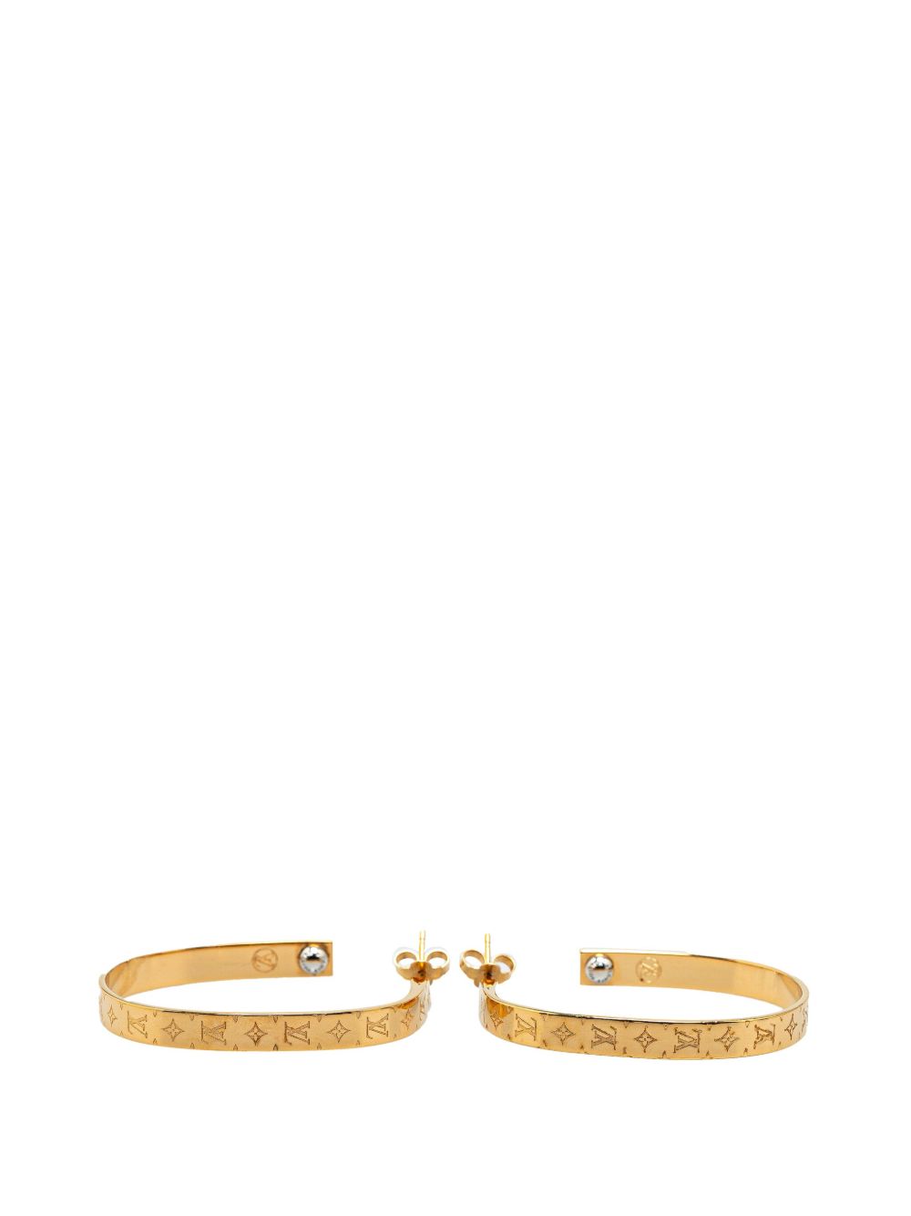 Louis Vuitton Pre-Owned 镀金 Nanogram Hoop 耳环（2019年典藏款） - 金色