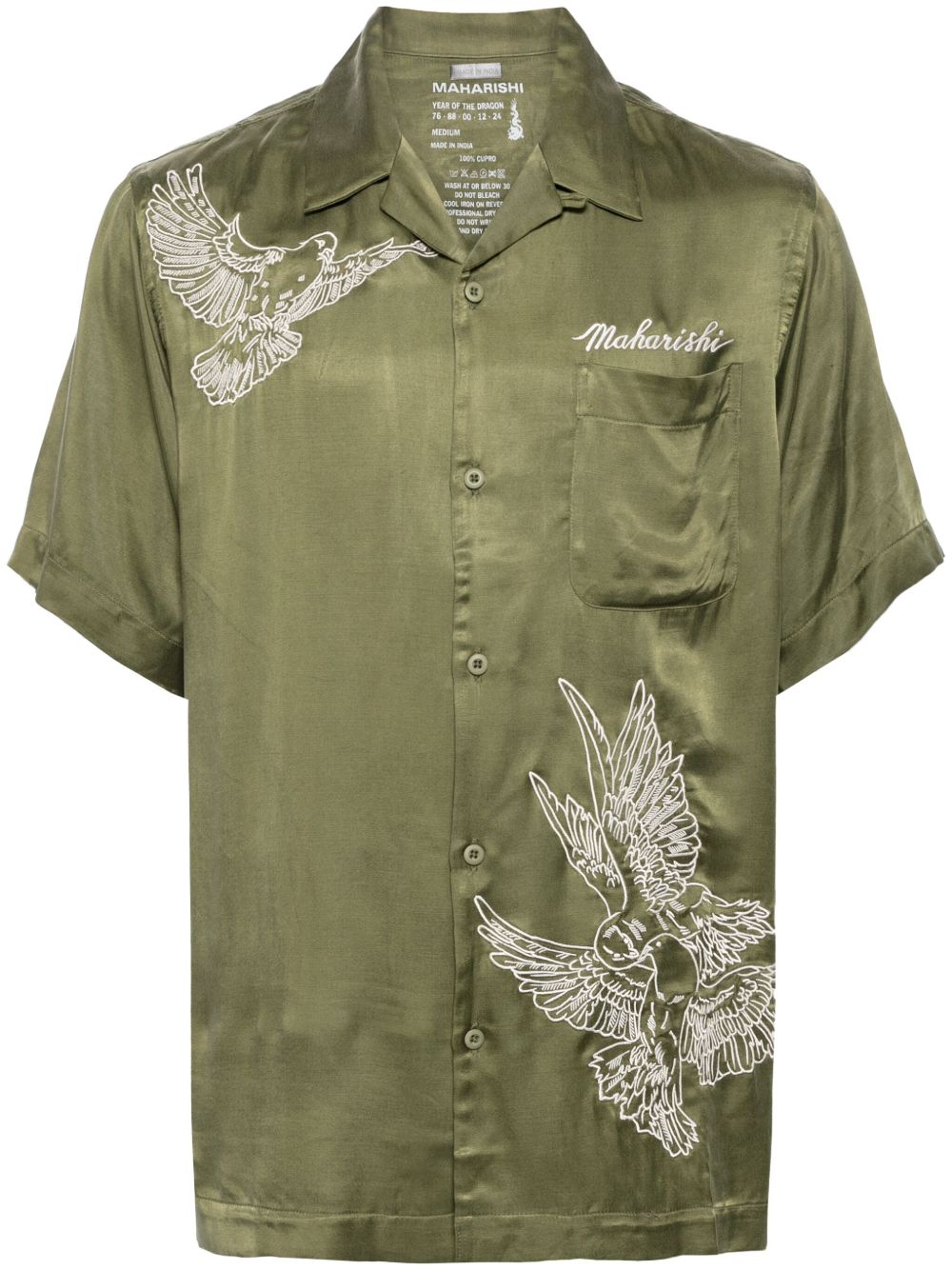 Maharishi 和平鸽刺绣衬衫 - 绿色