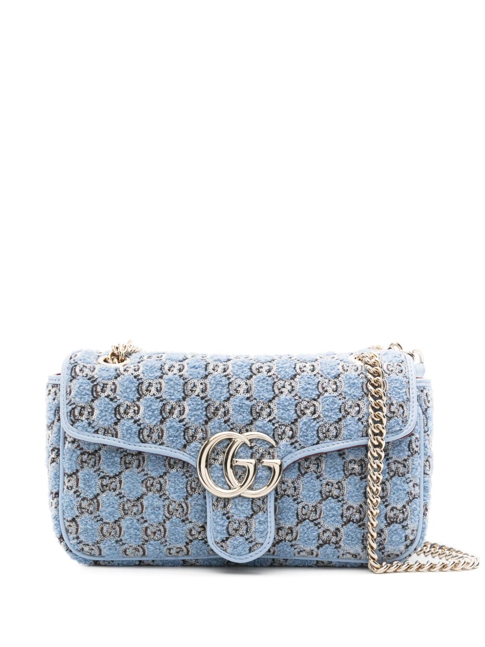 Gucci GG Marmont 小号单肩包 - 蓝色