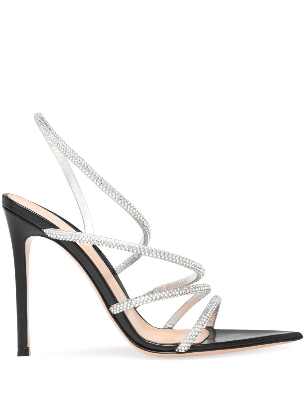 Gianvito Rossi Crystal Ettie 凉鞋（10.5厘米） - 银色