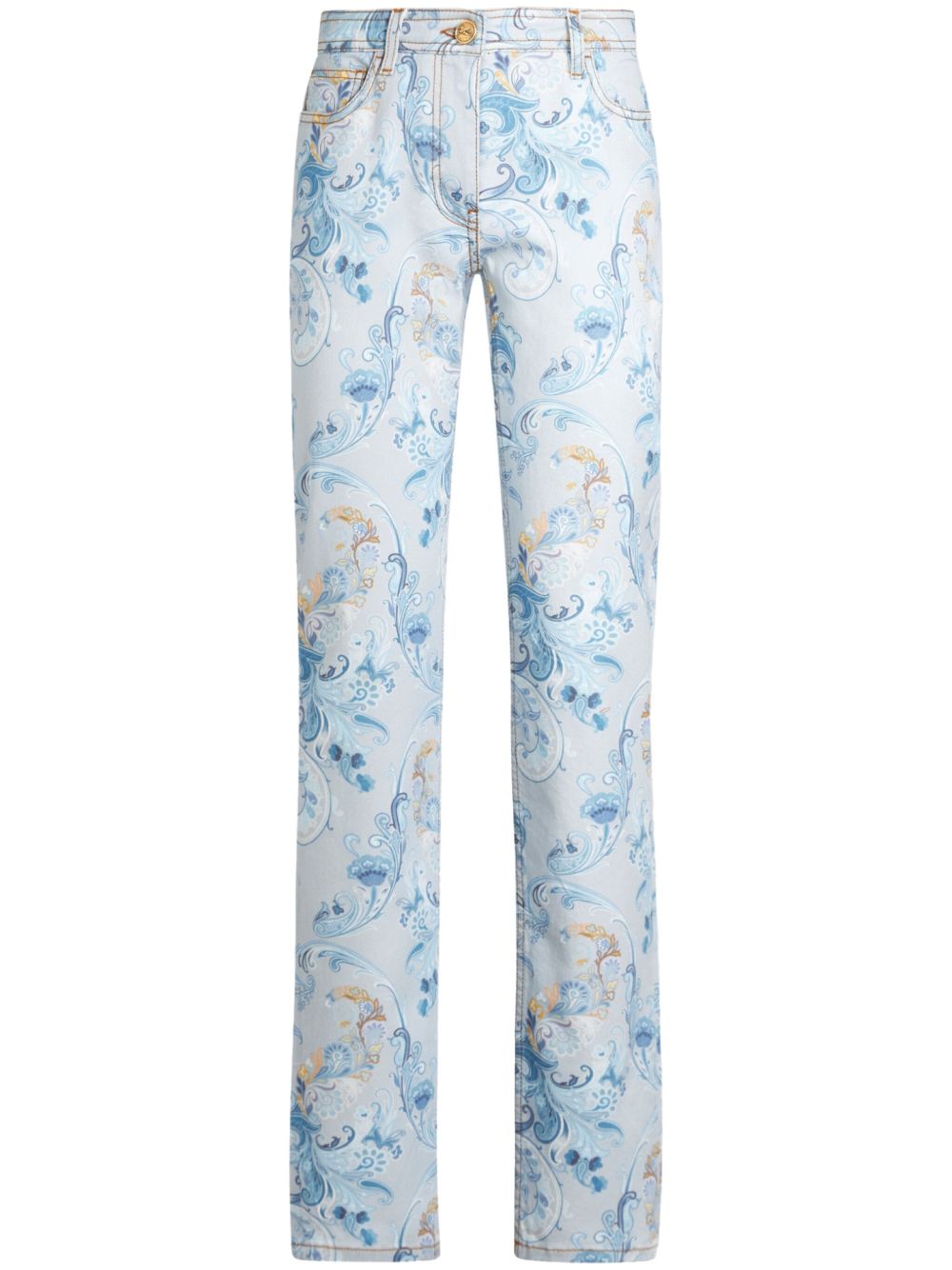 ETRO 佩斯理印花牛仔裤 - 蓝色