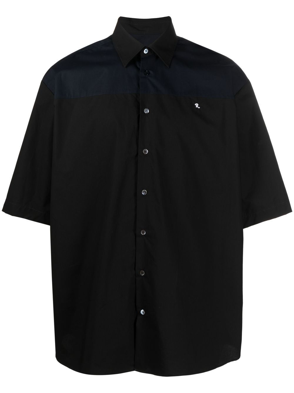 Raf Simons Ghost 标语印花保龄球衬衫 - 黑色