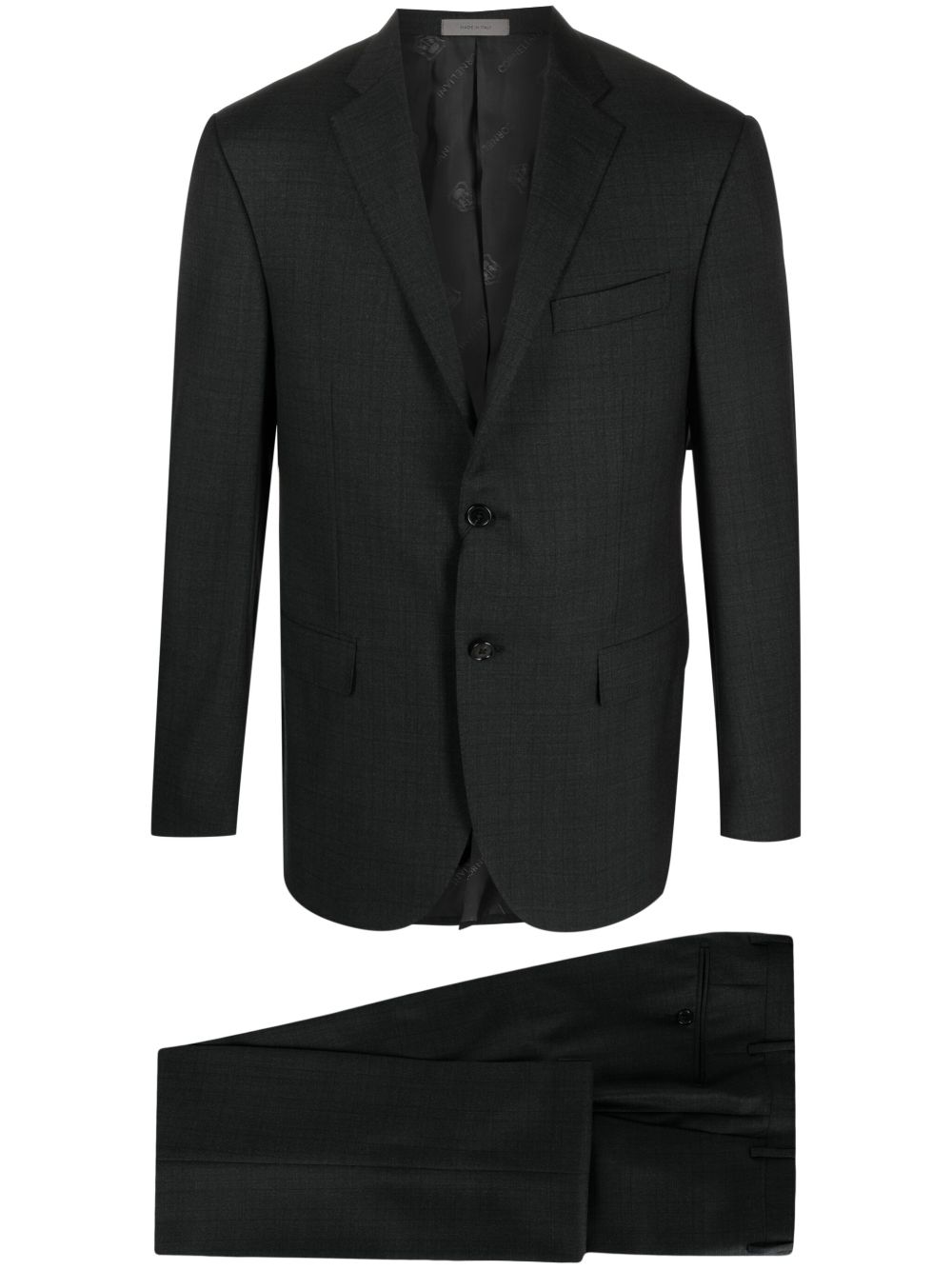 Corneliani 单排扣羊毛西装套装 - 灰色