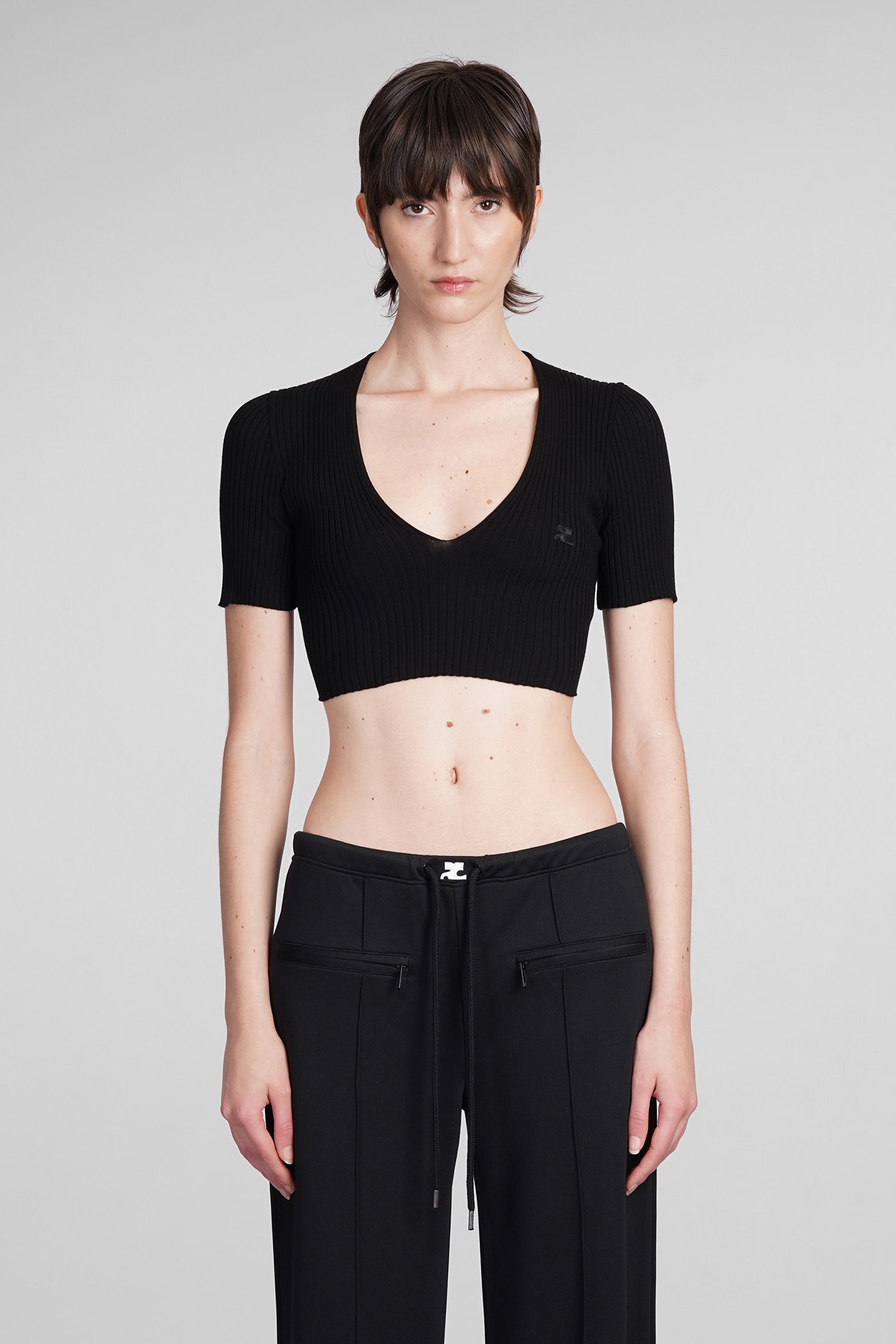Courrèges Topwear In Black Viscose