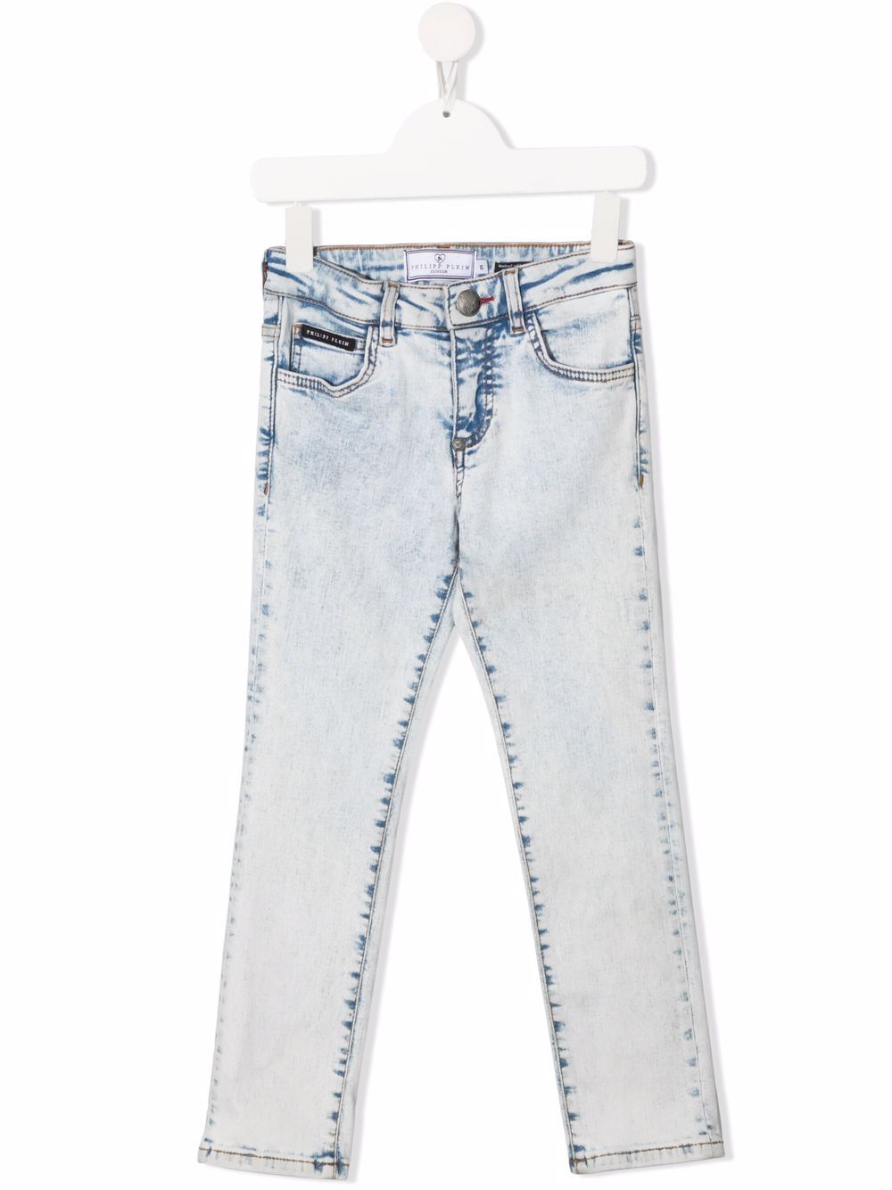 Philipp Plein Junior Iconic Plein 基本款牛仔裤 - 蓝色