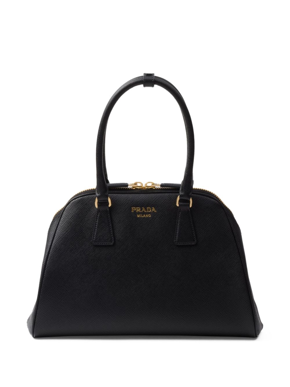 Prada Saffiano 皮质中号手提包 - 黑色