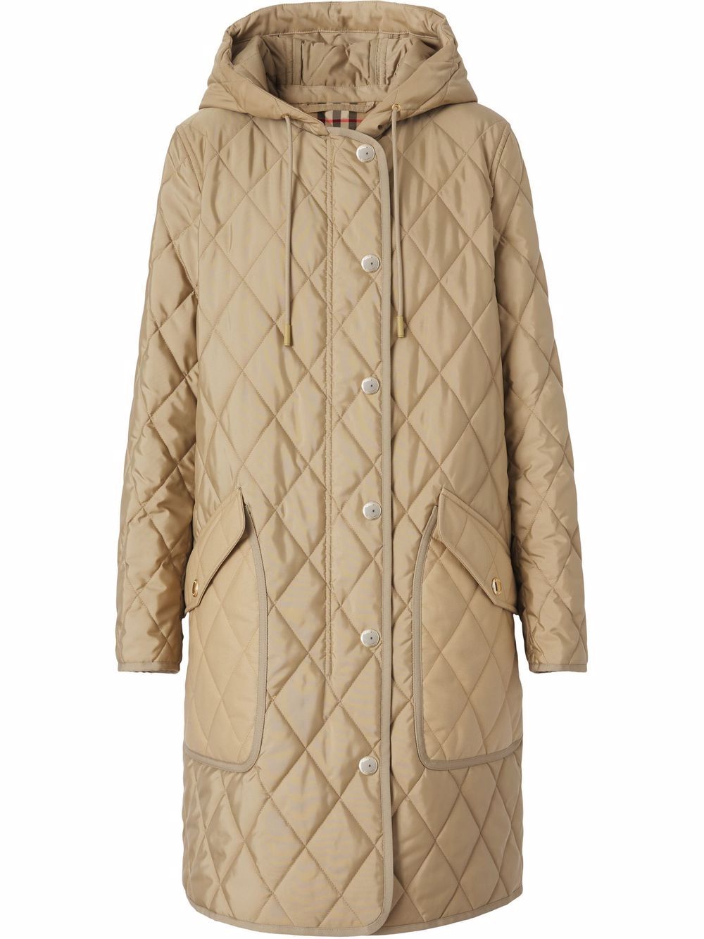Burberry 菱纹绗缝连帽外套 - 中性色