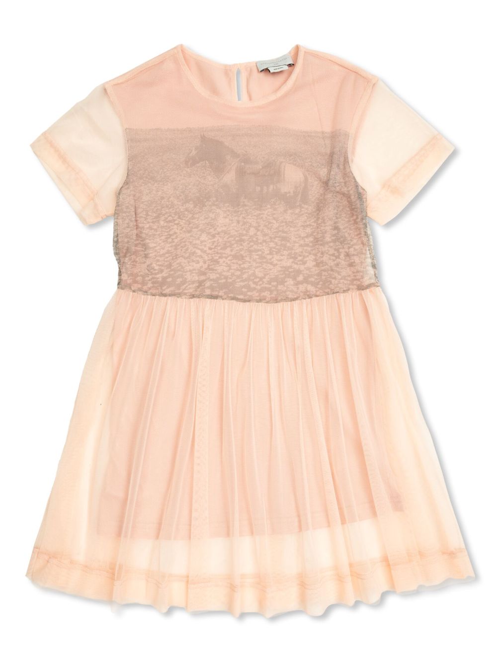 Stella McCartney Kids 骏马印花连衣裙 - 粉色