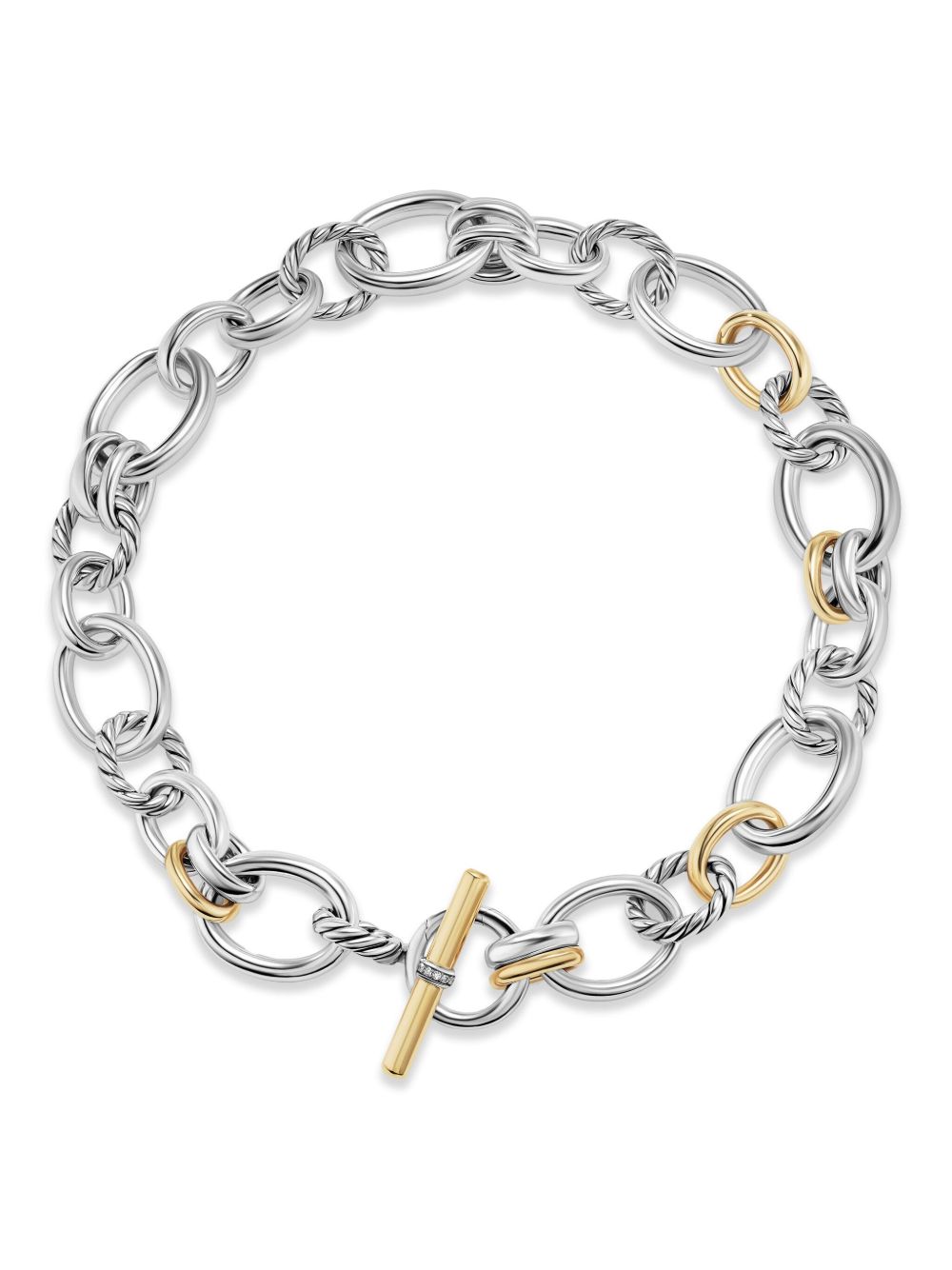 David Yurman 18K黄金 Mercer 钻石链式项链 - 银色