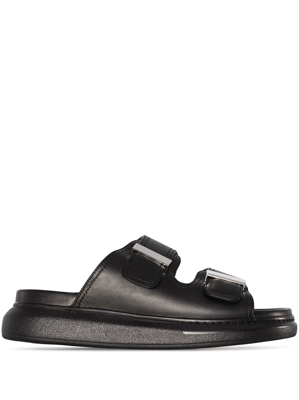Alexander McQueen Hybrid 皮质凉鞋 - 黑色