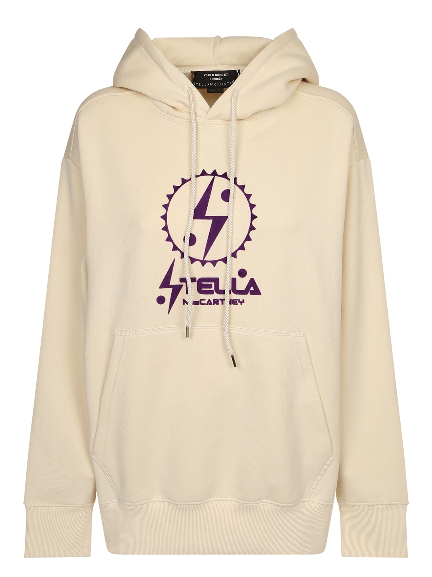 Stella McCartney Felpa Hoodie Logo Bianco
