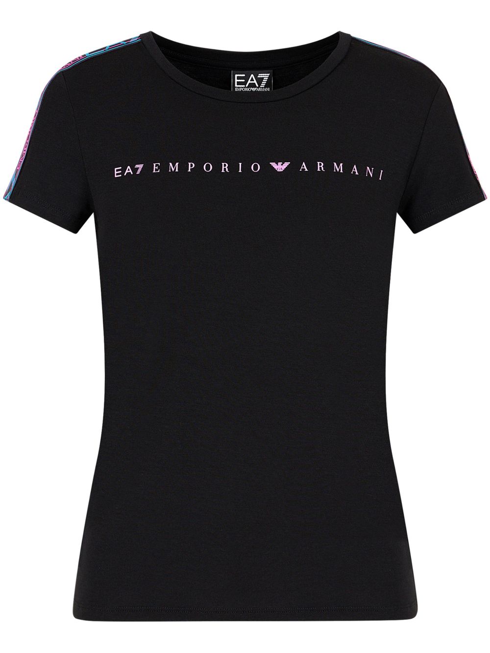 Ea7 Emporio Armani logo印花T恤 - 黑色