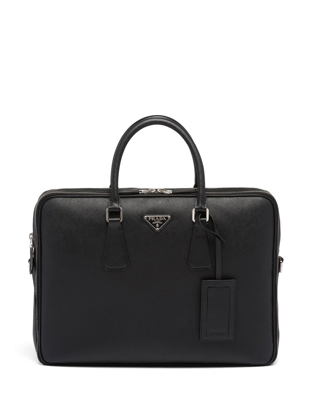 Prada 普拉达 Saffiano 皮质公文包 - 黑色