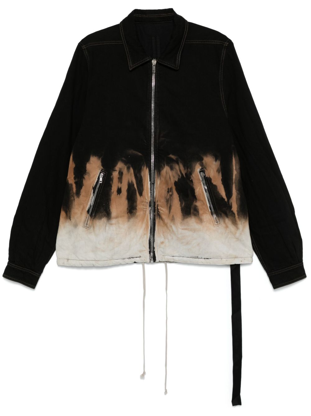 Rick Owens DRKSHDW 扎染牛仔夹克 - 黑色