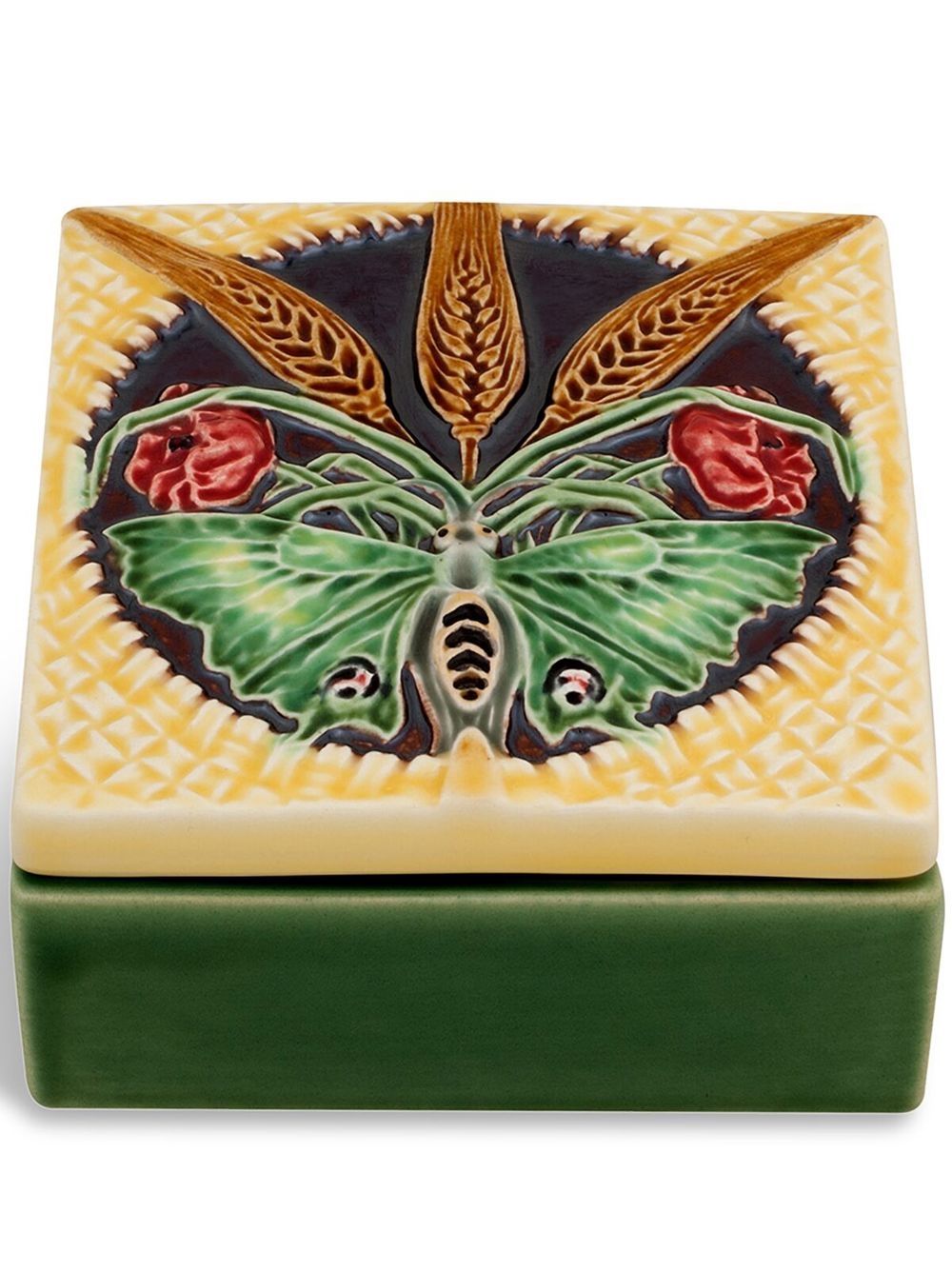 Bordallo Pinheiro Azulejo 蝴蝶装饰盒 - 绿色
