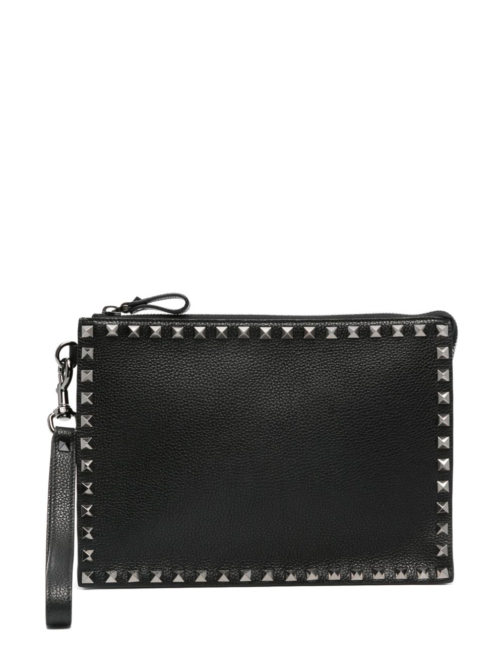 Valentino Garavani Rockstud 皮质手拿包 - 黑色