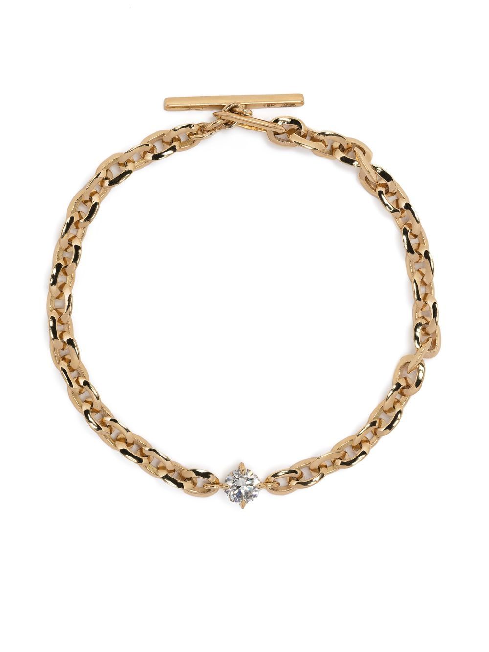 Lizzie Mandler Fine Jewelry 18K黄金 XS Knife Edge 钻石手链 - 金色