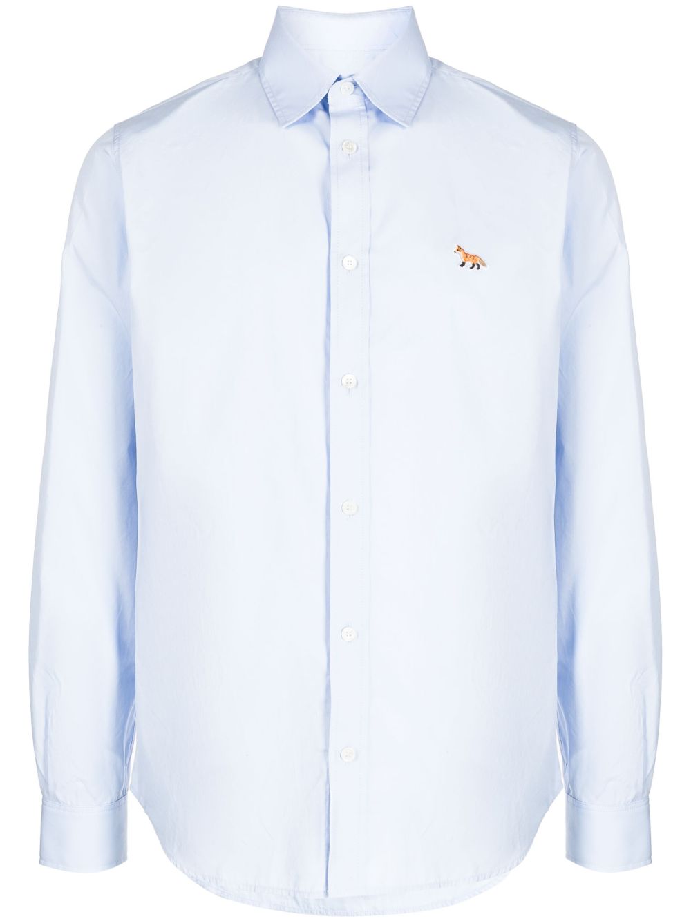 Maison Kitsuné 狐狸刺绣棉衬衫 - 蓝色