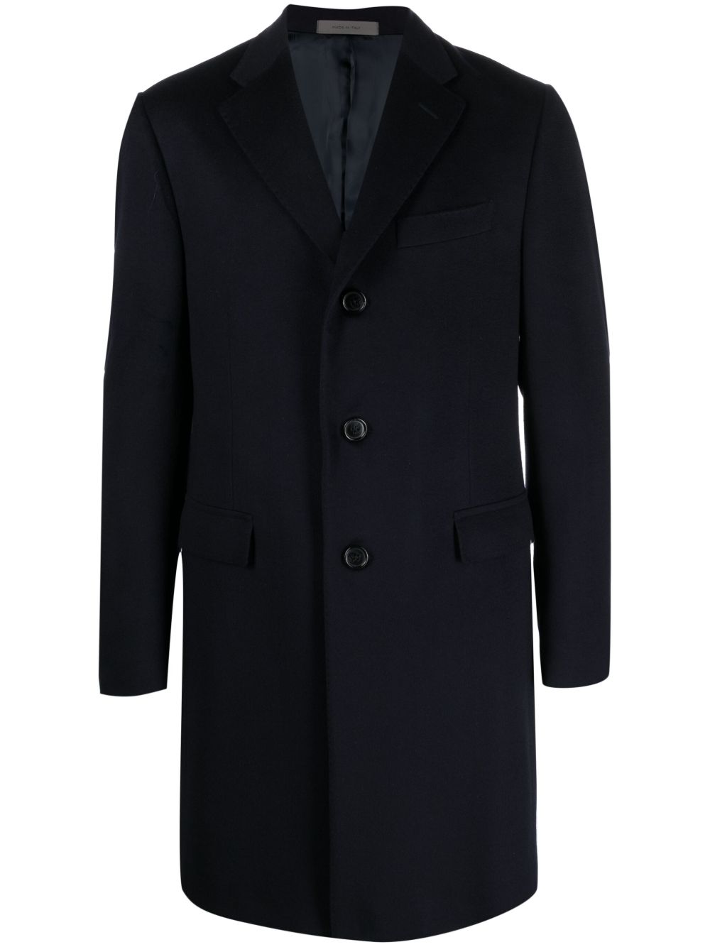Corneliani 单排扣羊毛大衣 - 蓝色
