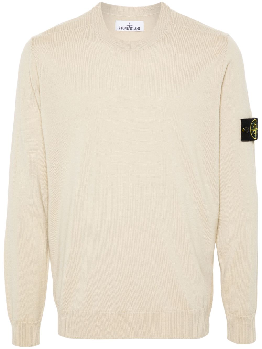 Stone Island 罗盘徽章初剪羊毛毛衣 - 中性色
