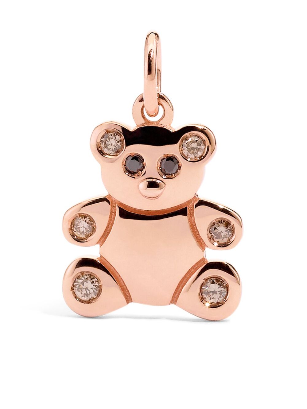 Dodo 9K玫瑰金 Precious Teddy Bear 钻石吊饰 - 金色