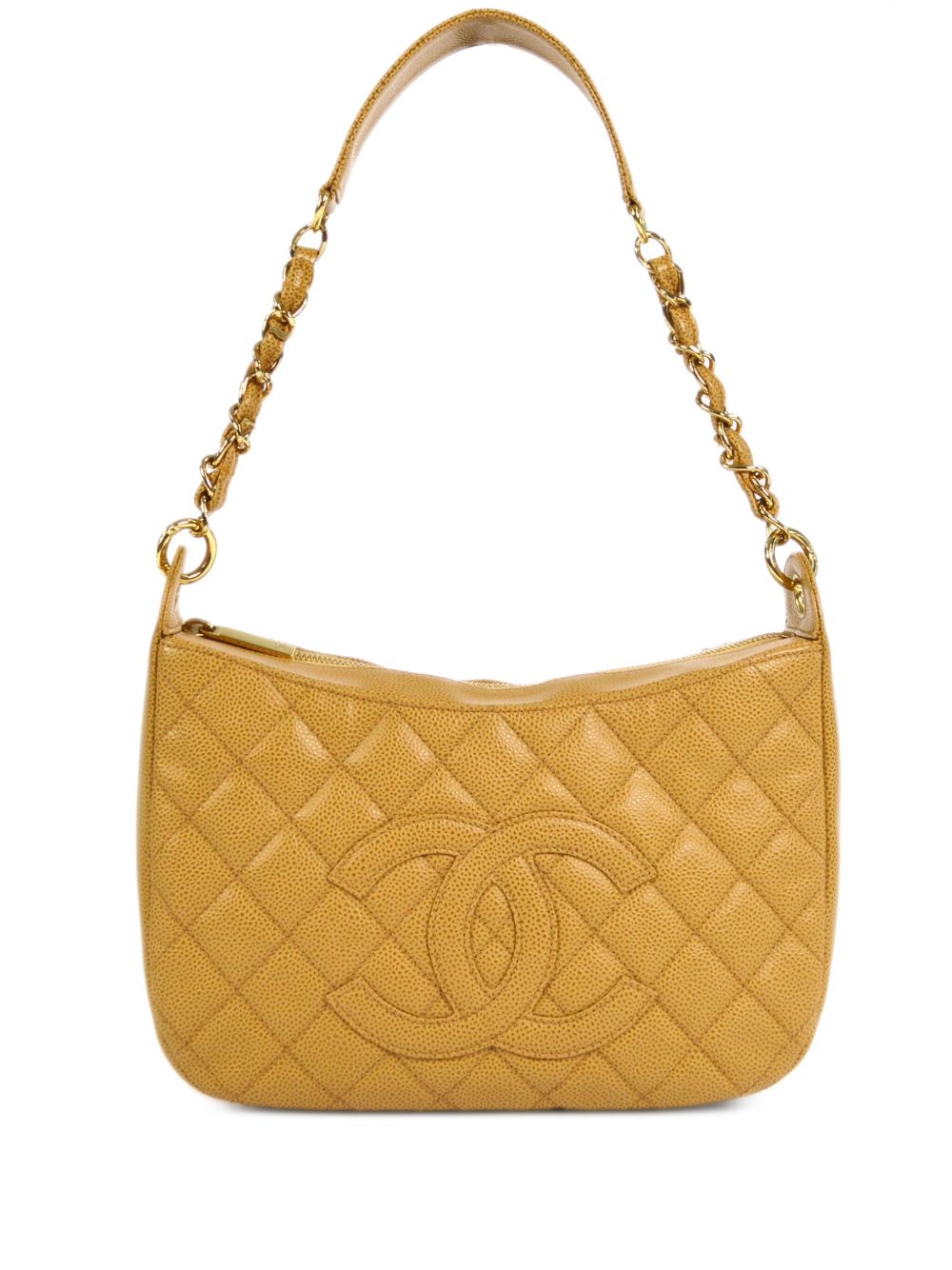 CHANEL Pre-Owned CC 菱纹绗缝贴花单肩包（2002年典藏款） - 中性色