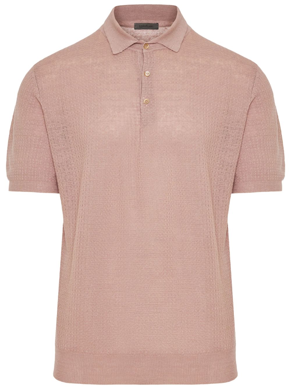 Corneliani 纹理设计棉polo衫 - 粉色