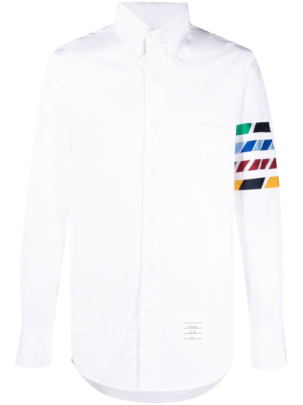 Thom Browne 四条纹棉衬衫 - 白色