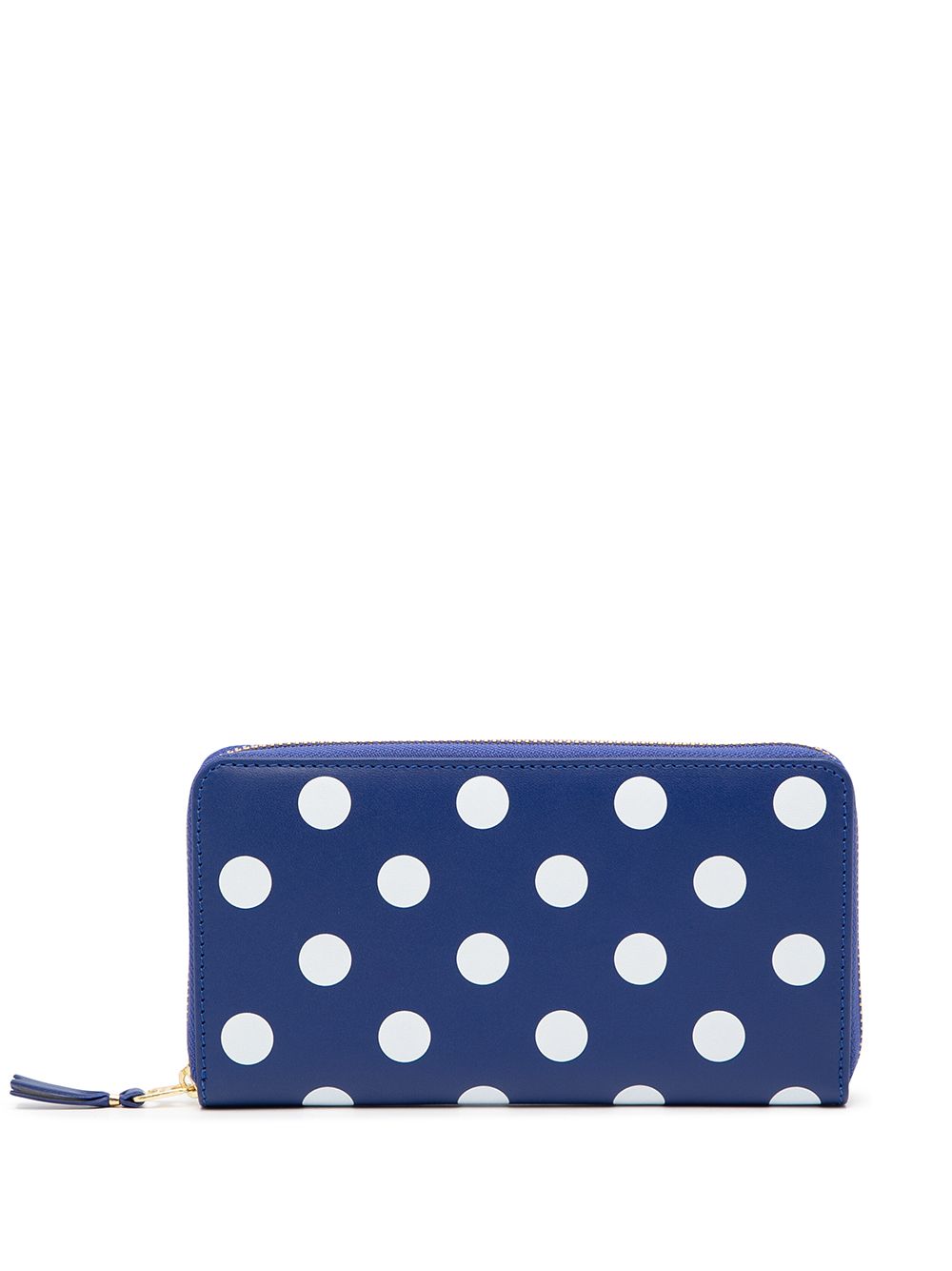 Comme Des Garçons Wallet 波点环绕式拉链钱包 - 蓝色