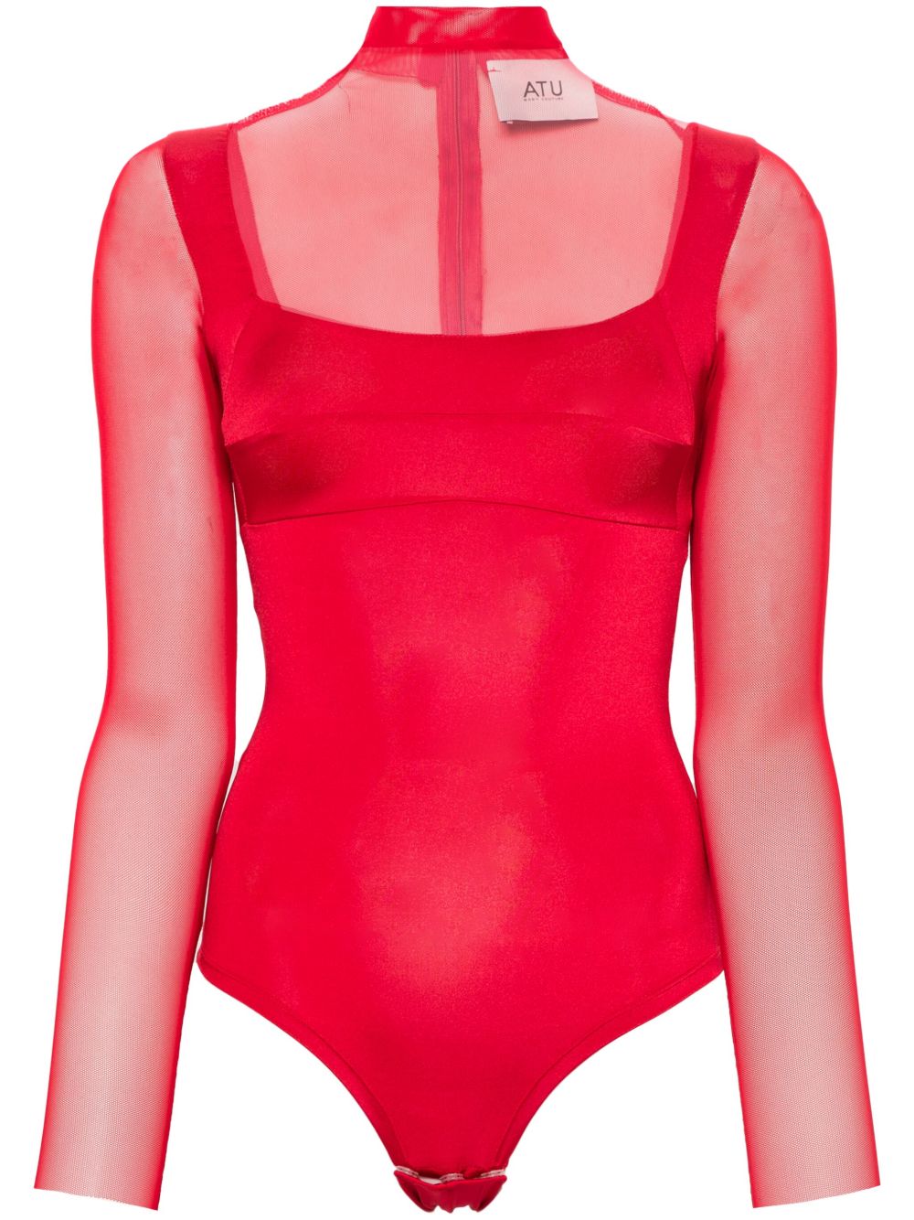 Atu Body Couture 半透明连体紧身衣 - 红色