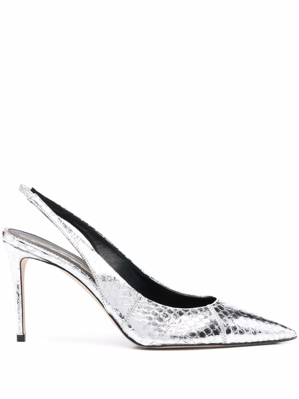 Scarosso x Brian Atwood Sutton 露跟袢带高跟鞋 - 银色